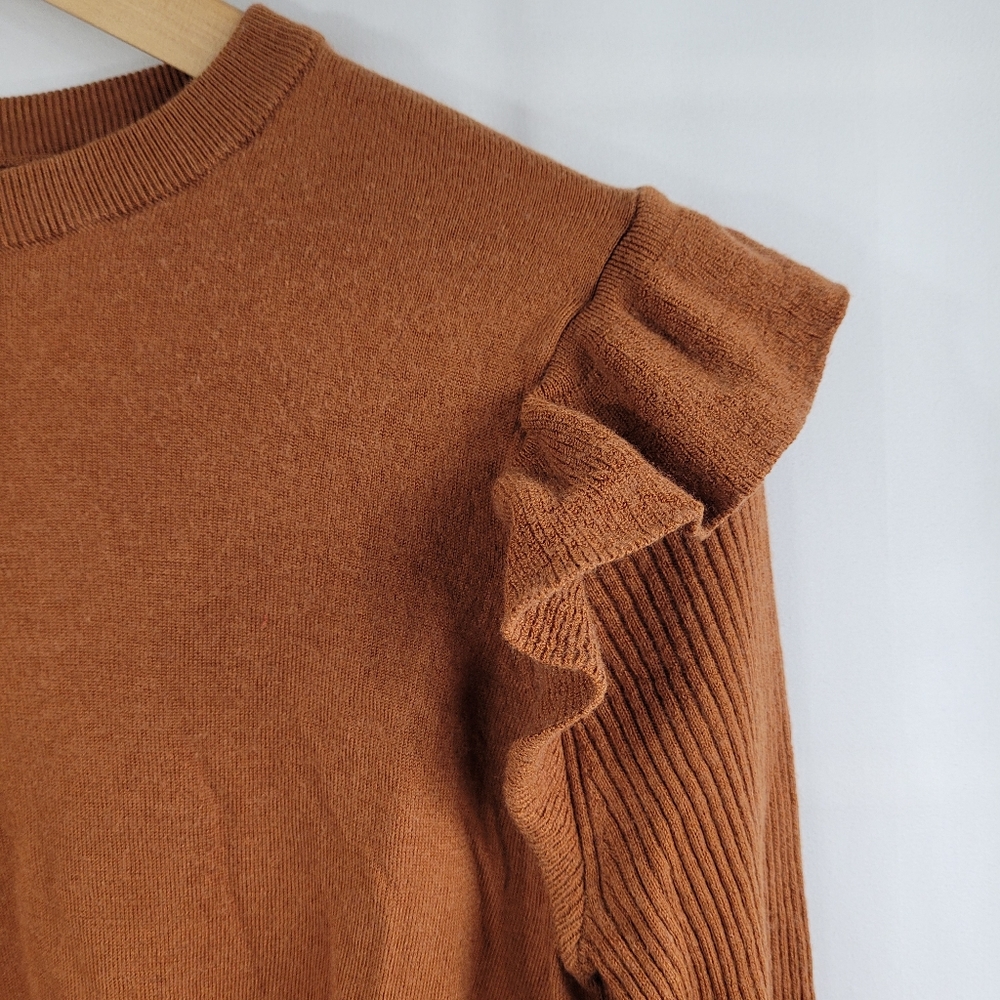 Opening Ceremony Rust Ruffle Sweater - Picture 4 of 9